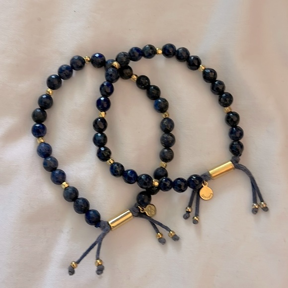 Set of lapis beaded bracelets